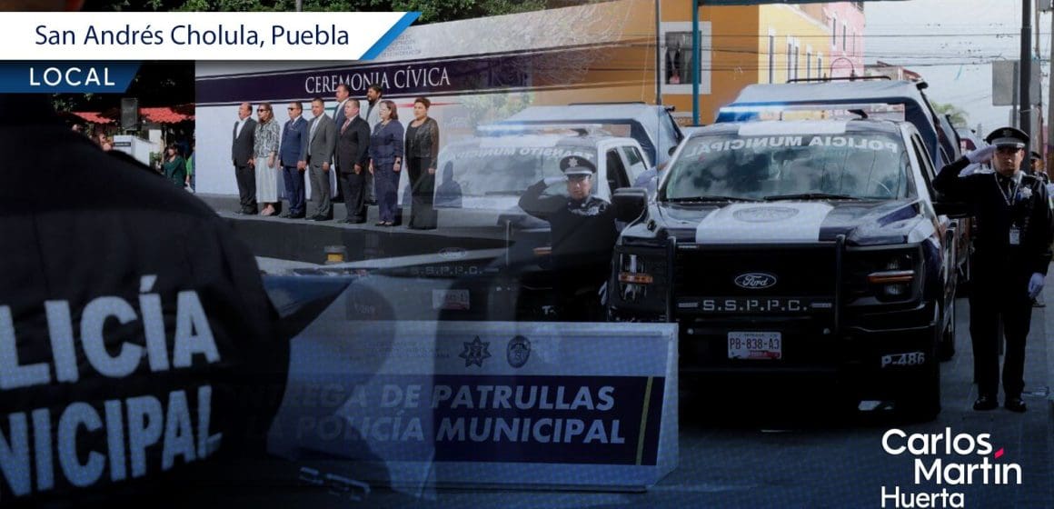 Entregan 13 nuevas patrullas a policía en San Andrés Cholula