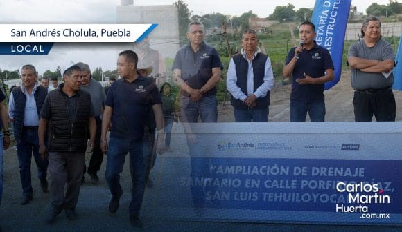 Entregan ampliación de drenaje en San Luis Tehuiloyocan