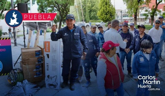 Entregan equipos para mantenimiento de la Ciudad de Puebla