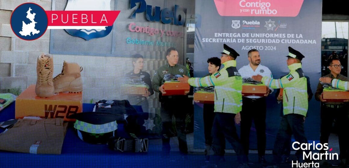 Entregan uniformes nuevos a policía de la Ciudad de Puebla