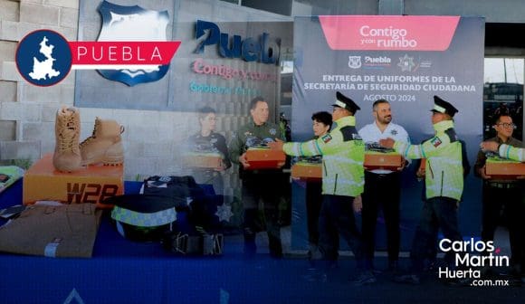 Entregan uniformes nuevos a policía de la Ciudad de Puebla
