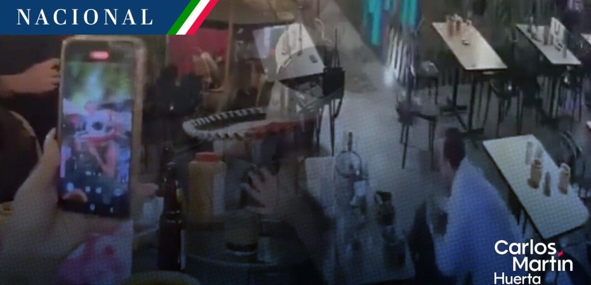 (VIDEO) Lanzan y estalla explosivo en bar de Celaya