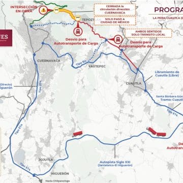 Cierre total en la autopista dirección Tepoztlán-Cuernavaca, entronque a Cuautla