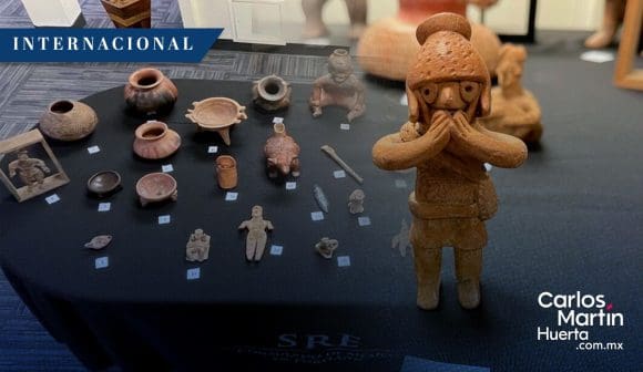 Piezas arqueológicas localizadas en EE.UU. son restituidas a México