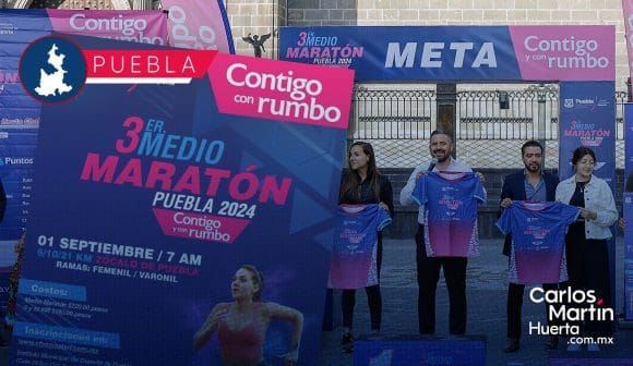 Presentan el tercer Medio Maratón Puebla 2024; conoce la nueva ruta