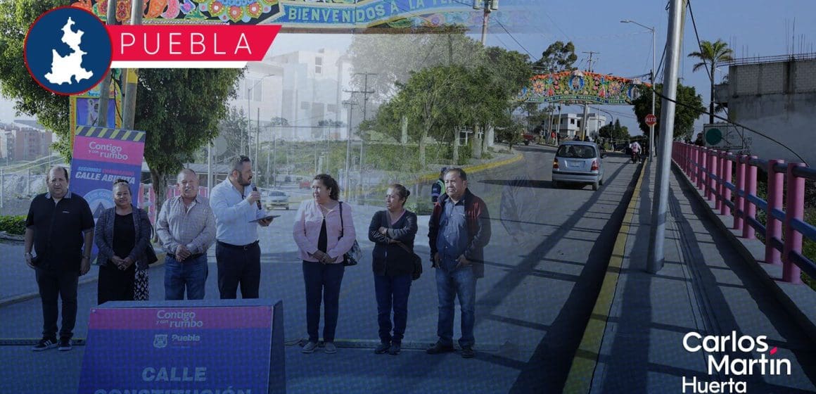 Rehabilitan la calle Constitución de Santo Tomás Chautla; así luce ahora