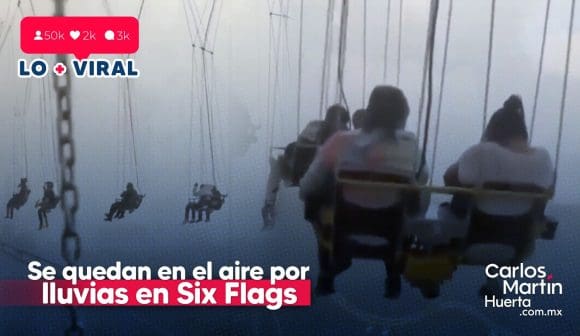 (VIDEO) Lluvia deja varados a usuarios de ‘Supergirl’ en Six Flags de México