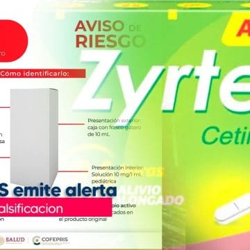 Alerta Cofepris sobre la falsificación del antihistamínico para niños Zyrtec