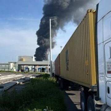 Incendio en el recinto portuario de Veracruz