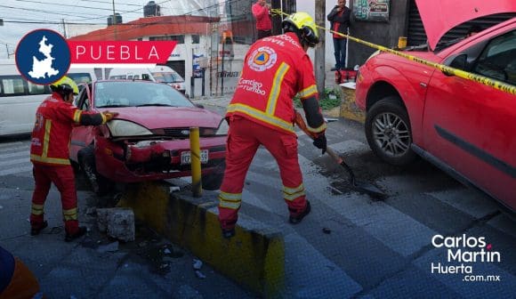 Choque en 25 poniente  9 sur deja cinco lesionados
