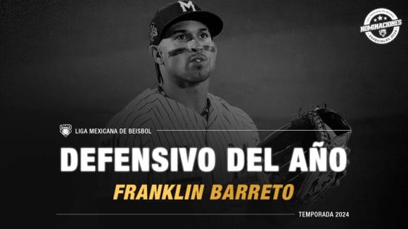 El venezolano FranKlin Barreto fue nombrado Defensivo del Año en la Temporada 2024 de la LMB