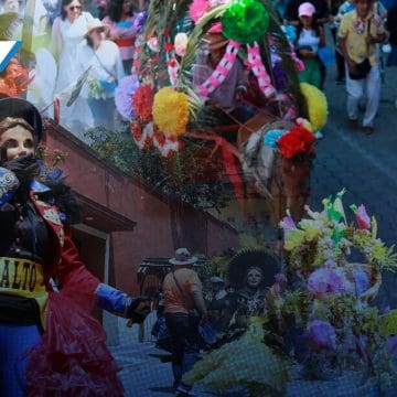 Danzantes invitan al Huey Atlixcáyotl en tradicional Convite en Atlixco