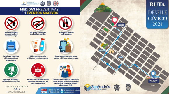 Así será el operativo para las Fiestas Patrias 2024 en San Andrés Cholula