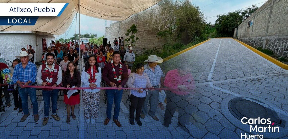 Entregan obras de pavimentación y alumbrado público en juntas auxiliares de Atlixco