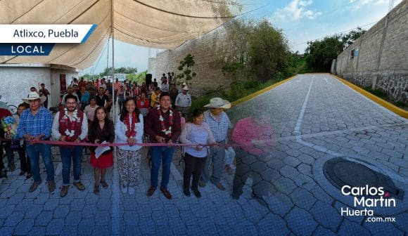 Entregan obras de pavimentación y alumbrado público en juntas auxiliares de Atlixco