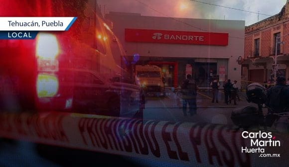 Custodio dispara a cuentahabiente en banco de Tehuacán