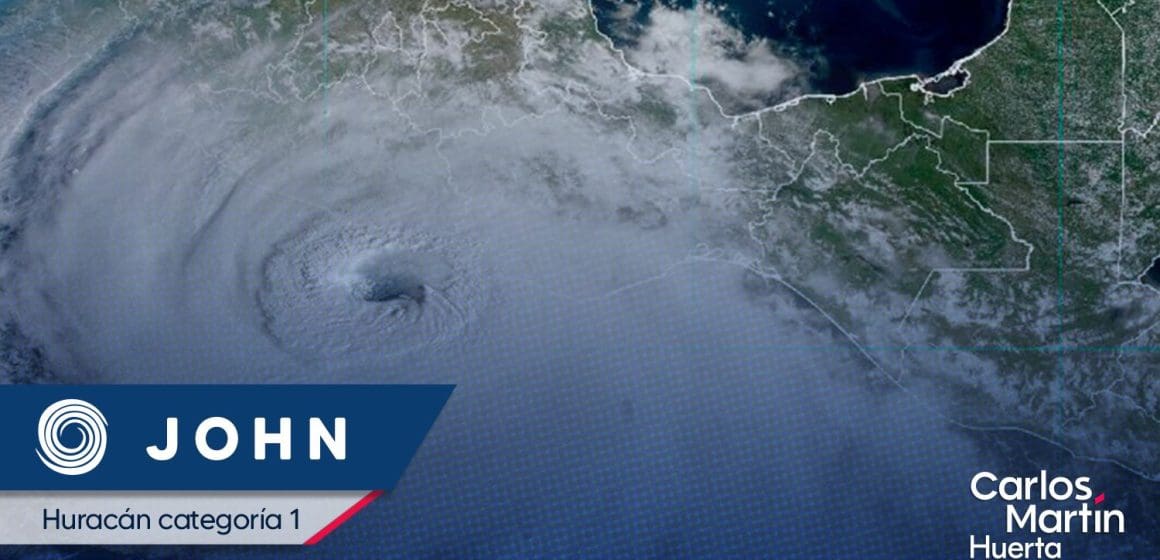 ‘John’ se intensifica a huracán categoría 1 frente a las costas de Guerrero y Oaxaca