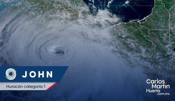 Huracán John ‘John’ se intensifica a huracán categoría 1 frente a las costas de Guerrero y Oaxaca