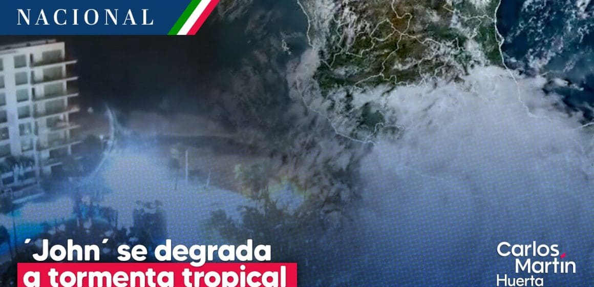 ‘John’ se degrada a tormenta tropical en tierra sobre Guerrero