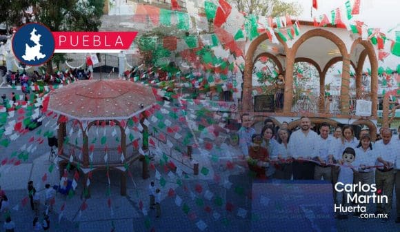 Rehabilitan plaza cívica de San Felipe Hueyotlipan; así luce ahora