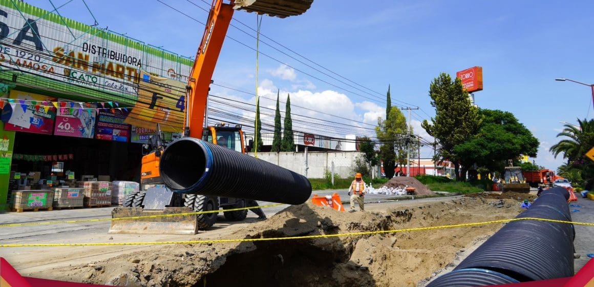 Continúan obras en Boulevard Xicoténcatl en Texmelucan