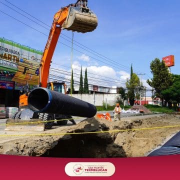 Continúan obras en Boulevard Xicoténcatl en Texmelucan