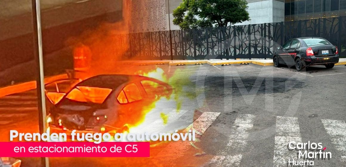 Queman un vehículo, dejan hieleras y mensajes frente al C5