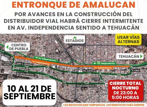 Continuarán los cierres en el entronque de Amalucan