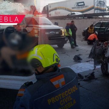 Aparatoso choque en la México-Puebla deja tres lesionados