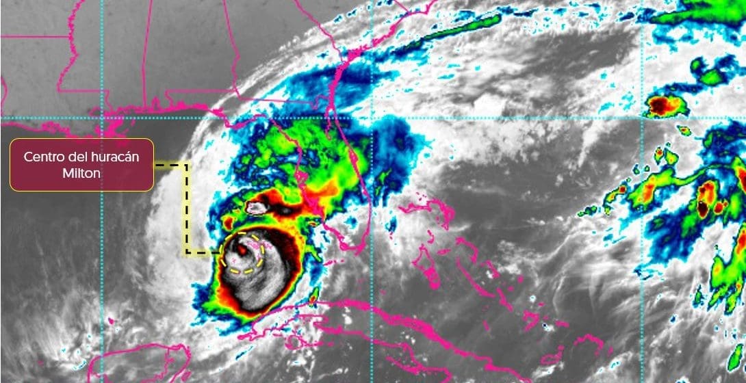 Milton, de nuevo como categoría 4, se aleja de las costas de Yucatán