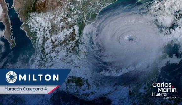 Milton se fortalece a huracán categoría 4 sobre aguas del Golfo de México