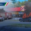 Reportan incendios en comercios y bloqueos en Villahermosa, Tabasco