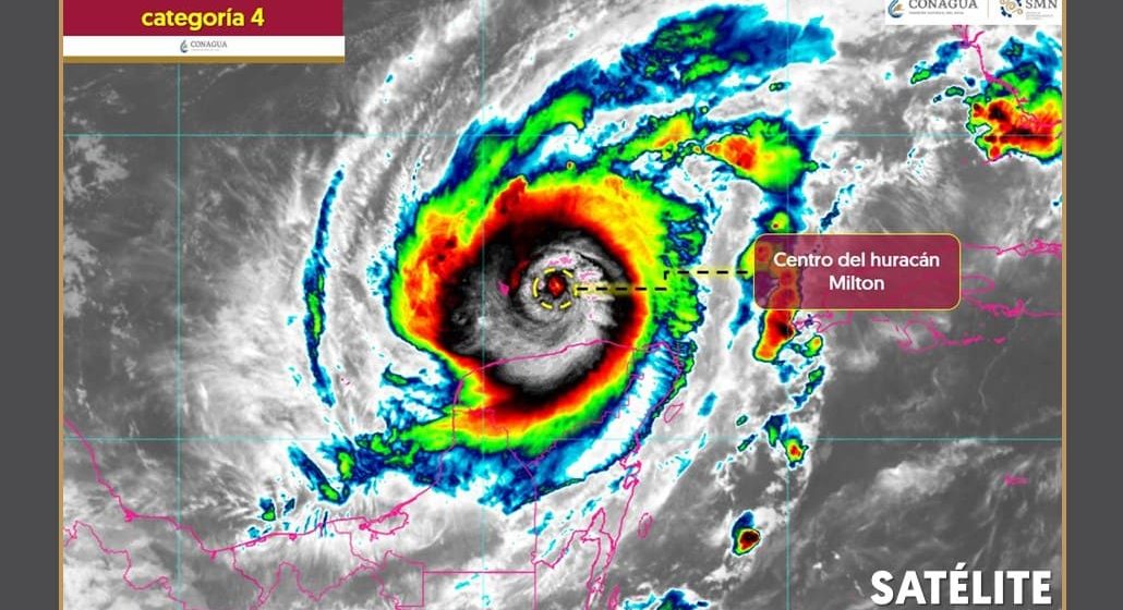 Milton se degrada a categoría 4 muy cerca de las costas de Yucatán