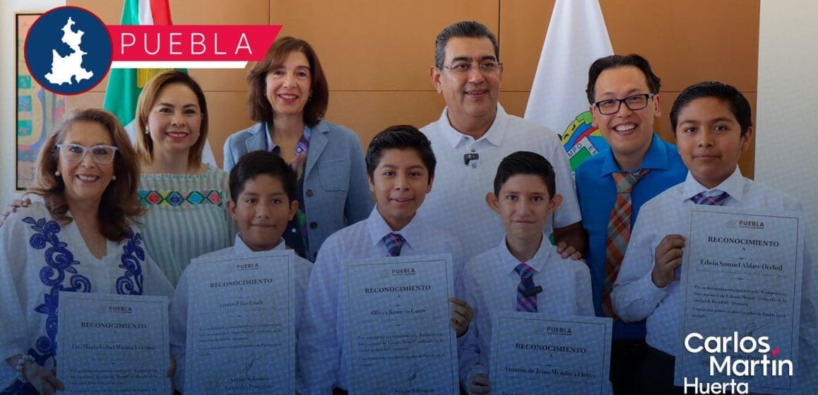 Niños poblanos son reconocidos por puntaje más alto en competencia de Cálculo Mental