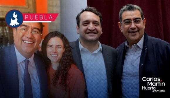 Sergio Salomón dio la bienvenida a Luisa María Alcalde y Andrés López Beltrán a Puebla