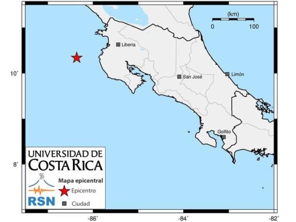 Sismo magnitud 6.2 se registra en Costa Rica