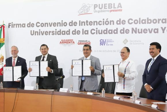 Firman Cépedes Peregrina y Alejandro Armenta convenio de colaboración con la Universidad de Nueva York