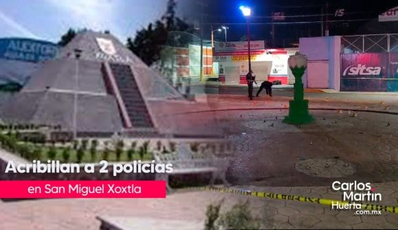 Acribillan a 2 policías dentro de su patrulla en un parque de Xoxtla