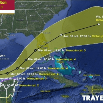 Huracán Milton se intensifica; advierten lluvias intensas en seis estados