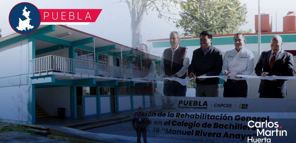 Así luce el Colegio de Bachilleres de Puebla tras su rehabilitación