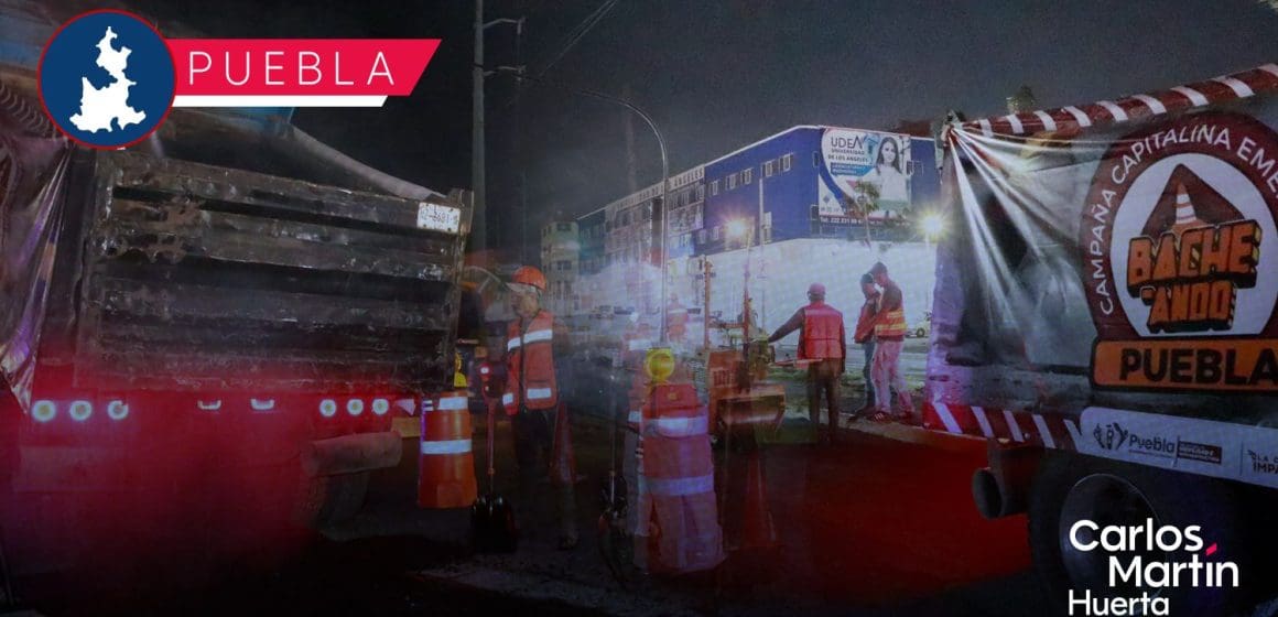 Arranca en Puebla Capital campaña emergente de bacheo