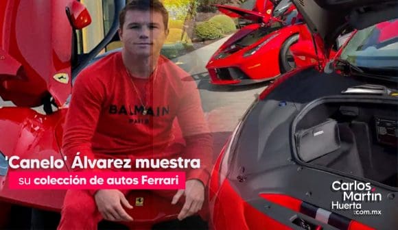 El Canelo Álvarez deslumbra con su millonaria colección de autos Ferrari