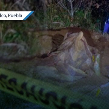 Encuentran cuerpo sepultado y envuelto en bolsas en Xiutetelco