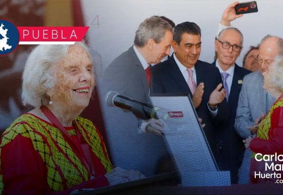 Entregan medalla “Carmen Serdán” a Elena Poniatowska