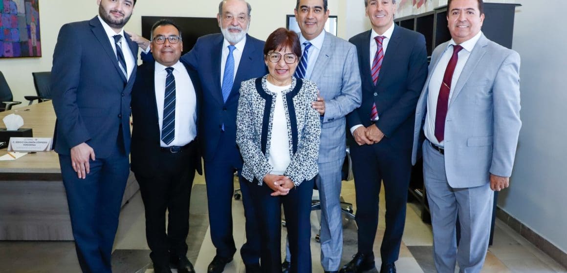 Carlos Slim se reúne con Sergio Salomón, Alejandro Armenta, Pepe Chedraui y Lilia Cedillo