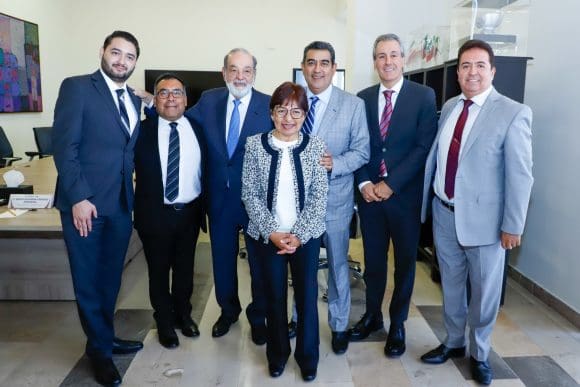 Carlos Slim se reúne con Sergio Salomón, Alejandro Armenta, Pepe Chedraui y Lilia Cedillo