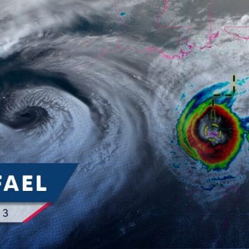 Huracán ‘Rafael’ de categoría 3 se desplaza hacia el oeste en el Golfo de México