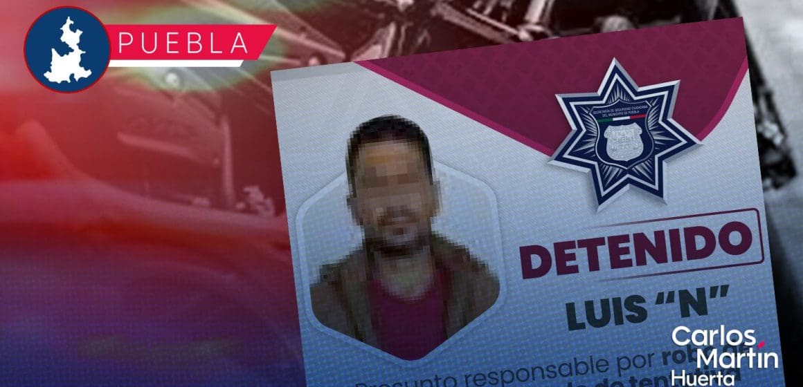 Luis N intenta robar motocicleta en la Ciudad de Puebla; es detenido