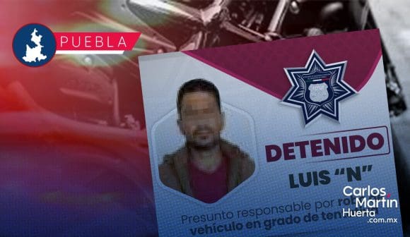 Luis N intenta robar motocicleta en la Ciudad de Puebla; es detenido