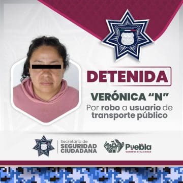 Detienen a mujer por robo contra usuarios del transporte público